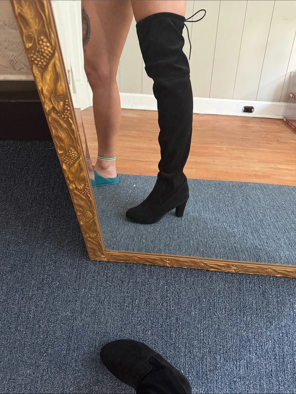 Over the knee black boots